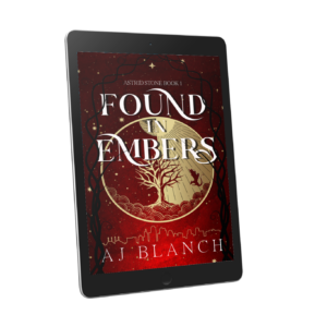 Tablet with Found in Embers ebook on the cover